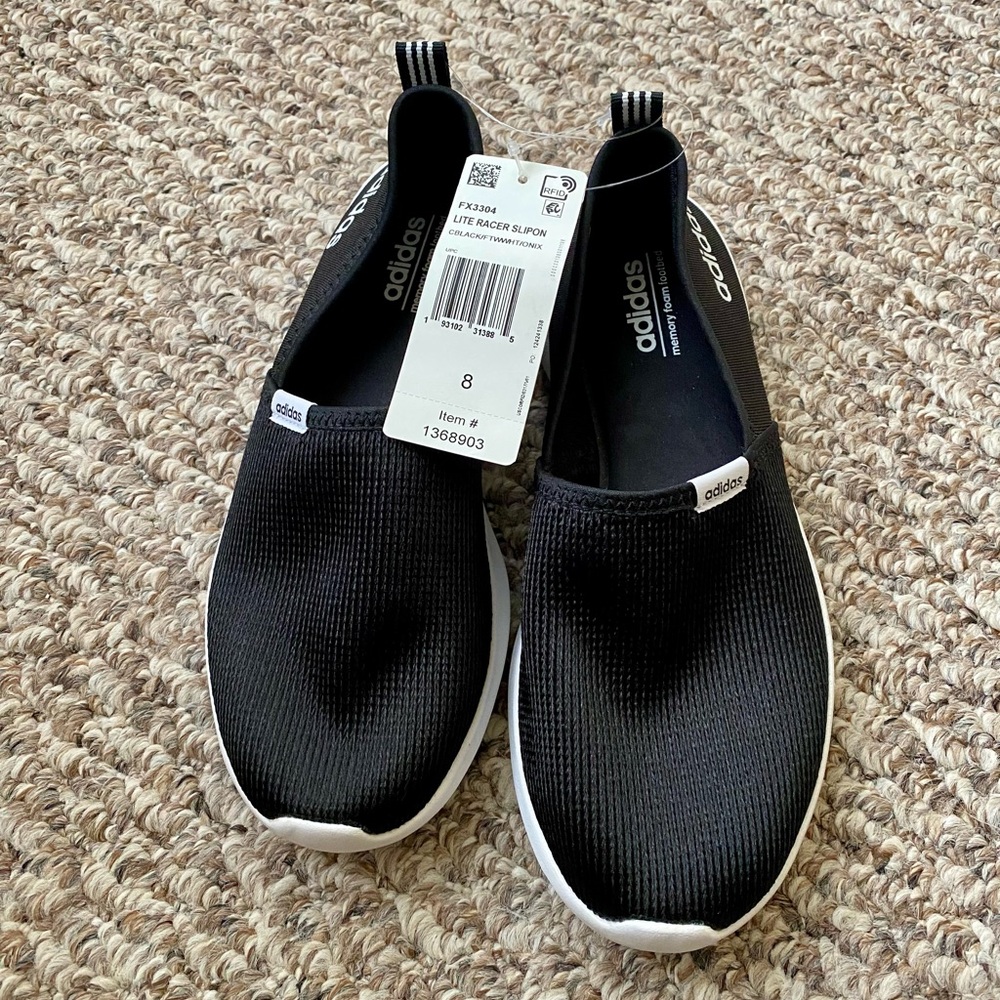 Adidas Black Knit Slip-On Sneakers new - Picture 8 of 8